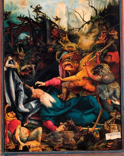 (Detail) Die Versuchung des heiligen Antonius des Großen, Isenheimer Altar, um 1512-16 von Matthias (c.1480-1528) Grunewald