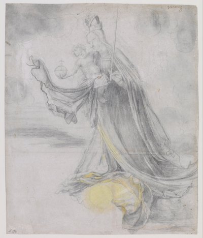 Jungfrau und Kind in den Wolken, ca. 1509-1511 von Matthias Grünewald