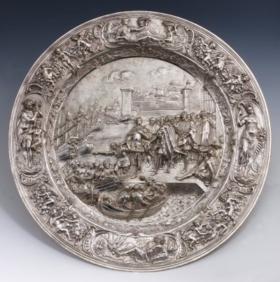 Silberplatte mit der Abreise von Christoph Kolumbus von Matthias Melijn
