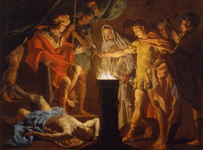 Mucius Scaevola in Anwesenheit von Lars Porsenna, 1640er Jahre von Matthias Stomer