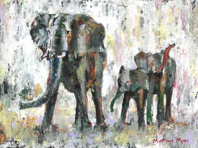 Afrikanische Elefantenfamilie von Matthys Moss