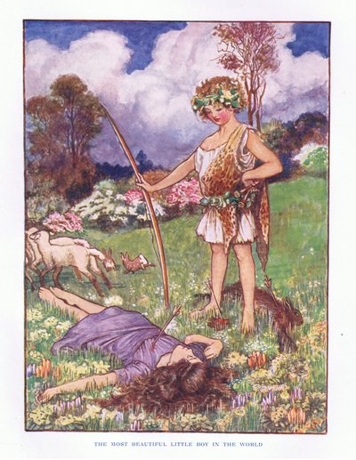Der schönste kleine Junge der Welt, Illustration aus Lady Anns Märchen, 1914 von Maud Tindal Atkinson