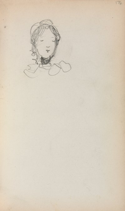 Italienisches Skizzenbuch: Kopf eines Mädchens Seite 176 von Maurice Brazil Prendergast