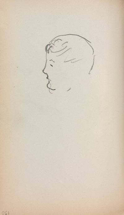 Italienisches Skizzenbuch: Kopf eines Mannes im Profil Seite 150, 1898-1899 von Maurice Brazil Prendergast