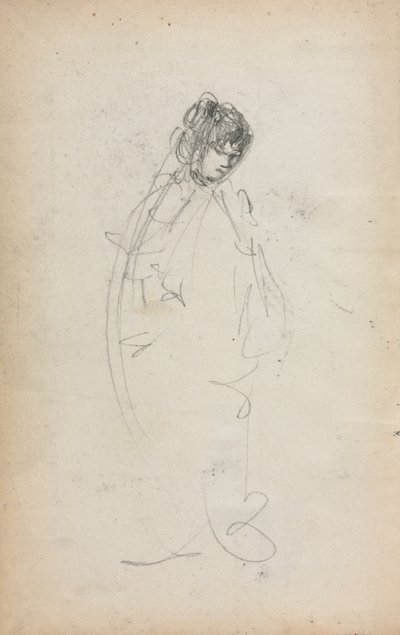 Italienisches Skizzenbuch: Stehende Frau Seite 1, 1898-1899 von Maurice Brazil Prendergast