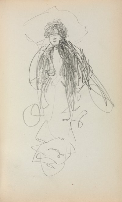 Italienisches Skizzenbuch: Stehende Frau Seite 219, 1898-1899 von Maurice Brazil Prendergast
