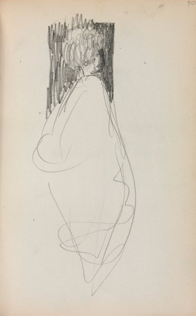 Italienisches Skizzenbuch: Stehende Frau, Seite 50, 1898-1899 von Maurice Brazil Prendergast