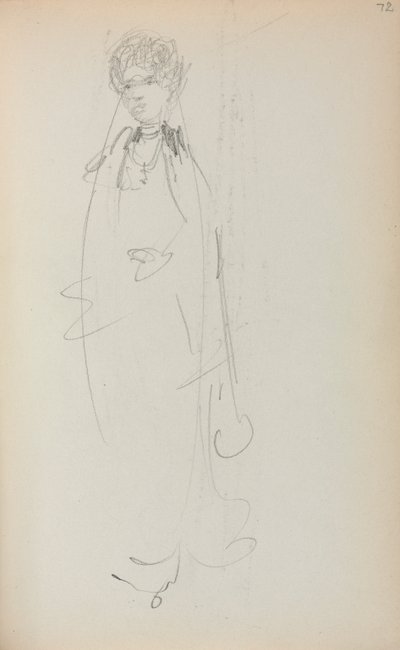 Italienisches Skizzenbuch: Stehende Frau Seite 72, 1898-1899 von Maurice Brazil Prendergast