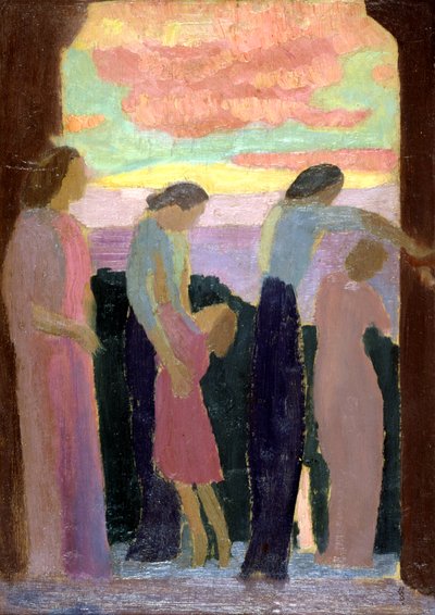 Marthe Denis und die Kinder auf dem Balkon, ca. 1900-1940 von Maurice Denis