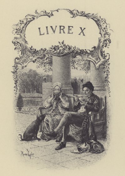 Illustration für Buch X von Les Confessions de Jean-Jacques Rousseau (Gravur) von Maurice Leloir
