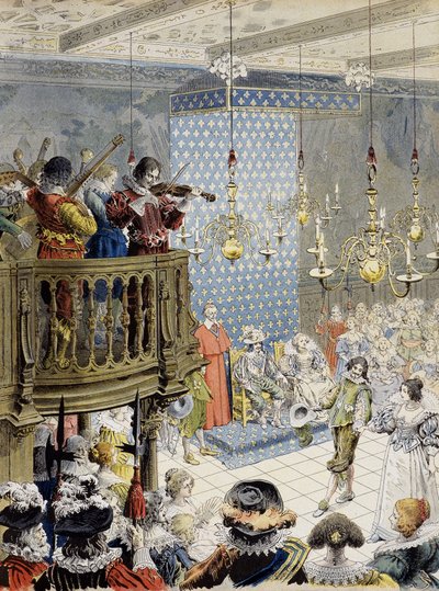 Der Ball am Hof (unter Ludwig XIII) - in „Richelieu“ von Maurice Leloir von Maurice Leloir