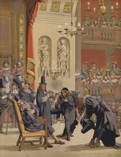 Die letzte Aufführung von Molière, in Le Malade Imaginaire von Maurice Leloir
