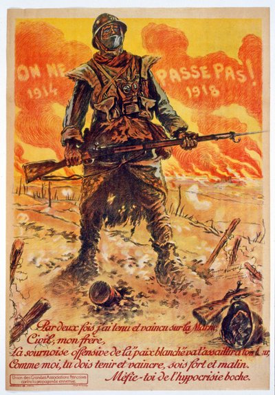 On ne passe pas, 1914-1918, gedruckt in Paris, ca. 1918 von Maurice Louis Henri Neumont