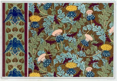 Entwürfe für Tapetenbordüren und bedruckte Stoffe, veröffentlicht 1897 von Maurice Pillard Verneuil