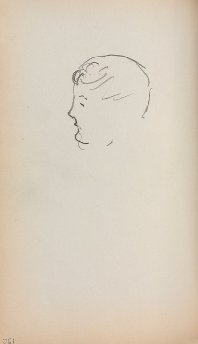 Italienisches Skizzenbuch: Kopf eines Mannes im Profil (Seite 150) von Maurice Prendergast