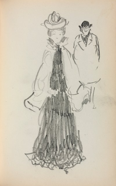 Italienisches Skizzenbuch: Stehende Frau und Mann (Seite 125) von Maurice Prendergast