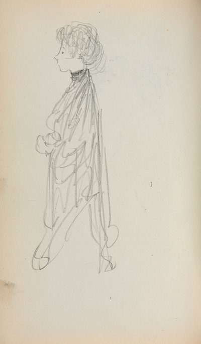 Italienisches Skizzenbuch: Stehende Frau im Profil (Seite 51) von Maurice Prendergast