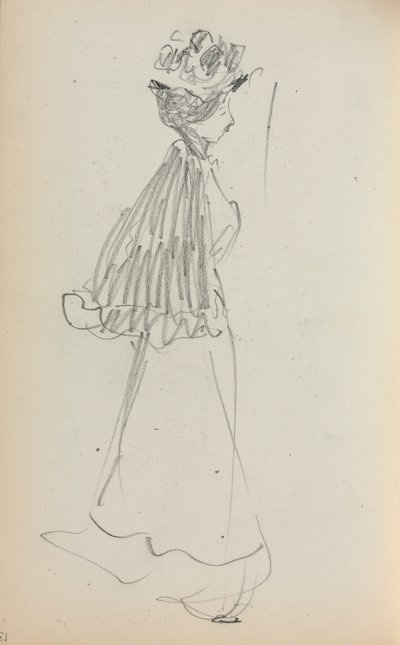 Italienisches Skizzenbuch: Stehende Frau im Profil (Seite 130) von Maurice Prendergast