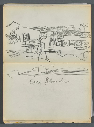 Skizzenbuch - Das Granitküstenhotel, Rockport, Seite 080 & 81: "East Gloucester" von Maurice Prendergast