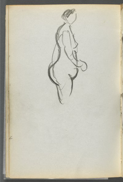 Skizzenbuch, Die Dells, Nr. 127, Seite 092: Akt im Profil von Maurice Prendergast