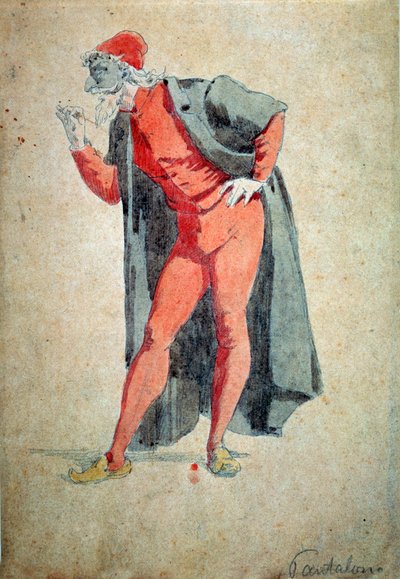 Kostüm und Theaterfigur: Pantalone (Hose, Doktor) Aus „Masken und Narren“ (Italienische Komödie oder Commedia dell