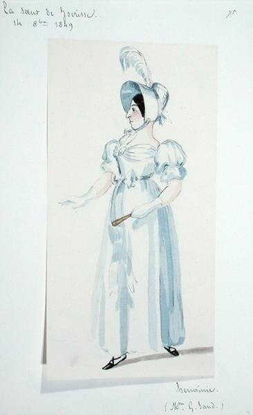 George Sand (1804-76) als Herminie im Stück 