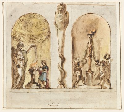Zeichnung, Wanddekoration, 1800–1830 von Mauro Gandolfi