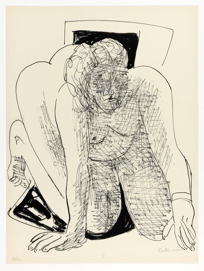 Kriechende Frau, Platte fünf aus Tag und Traum von Max Beckmann