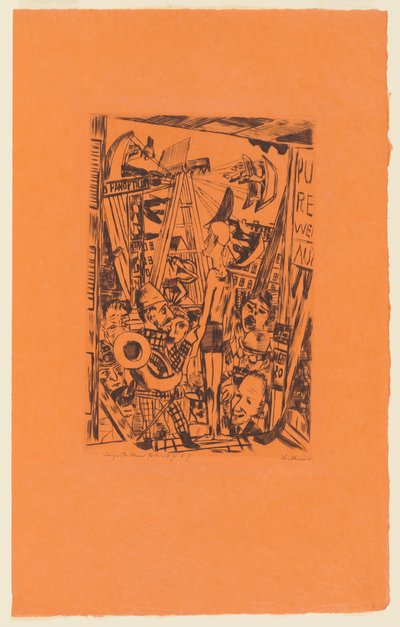 Tafel 5 der Serie: Jährlicher Jahrmarkt von Max Beckmann