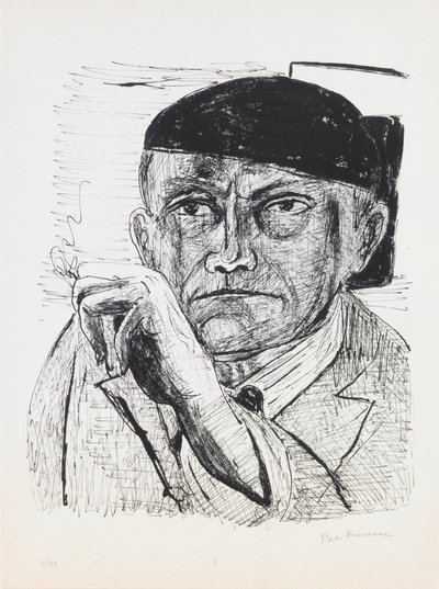 Selbstporträt, Platte 1 aus dem Portfolio „Tag und Traum“ von Max Beckmann