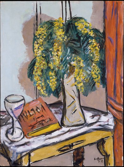 Stillleben mit Mimosen von Max Beckmann