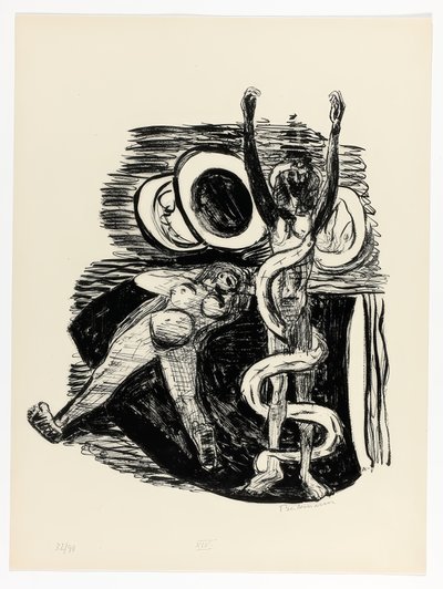 Der Sündenfall, Platte 14 aus Tag und Traum von Max Beckmann