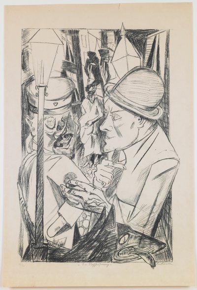 Der Heimweg, Platte 2 aus der Serie „Hölle“ von Max Beckmann