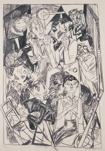 Die Ideologen, von Max Beckmann (1884-1950), Gravur. Deutschland, 20. Jahrhundert. von Max Beckmann