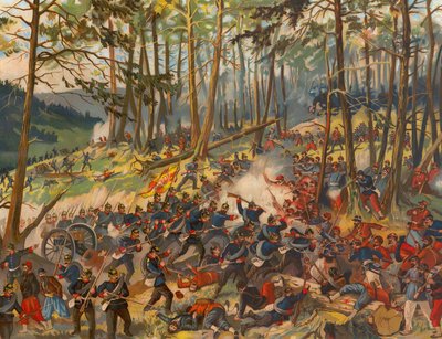 Französische und deutsche Infanterie kämpfen bei Raon l