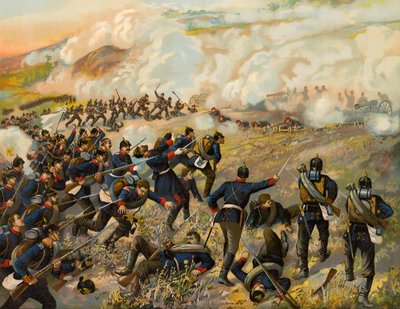 Deutsche Infanterie stürmt die Höhen von Spicheren, Schlacht von Spicheren von Max Henze-Dassau