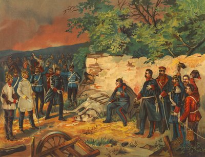 König Wilhelm I. von Preußen in Rezonville nach der Schlacht von Mars-la-Tour von Max Henze-Dassau