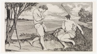Apollo und Daphne I (Rettungen Ovidischer Opfer, Opus II, Blatt 10) von Max Klinger