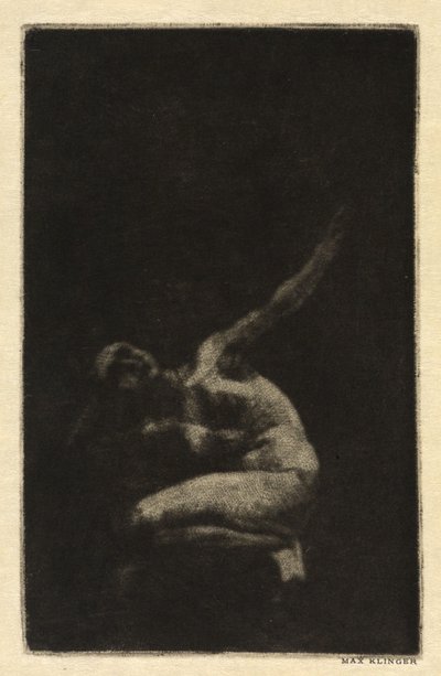 Kauernder weiblicher Akt von Max Klinger