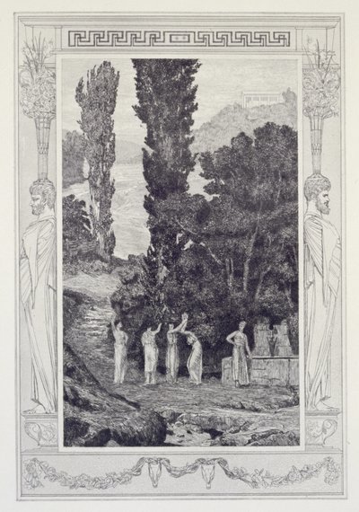 Die umherirrende Psyche, Tafel 28 aus der Serie „Amor und Psyche: Opus V“ von Max Klinger