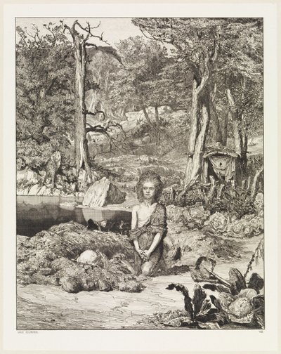 Simplicius am Grabe des Einsiedlers (Intermezzi, Opus IV, Blatt 8) von Max Klinger