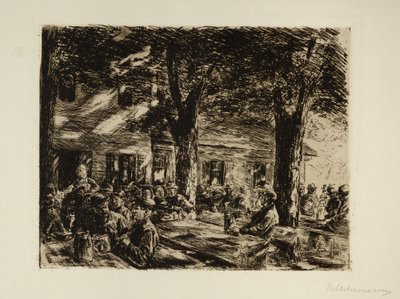 Biergarten in Brannenburg bei Rosenheim von Max Liebermann