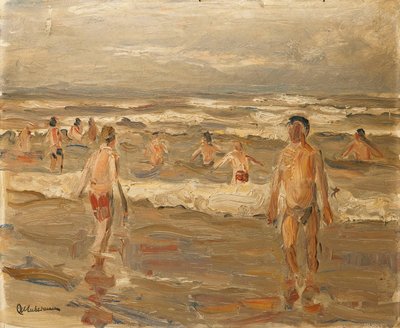 Badende Jungen im Meer von Max Liebermann
