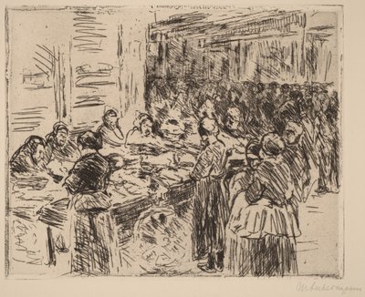 Aus dem jüdischen Viertel in Amsterdam: Fischmarkt an der Straßenecke von Max Liebermann