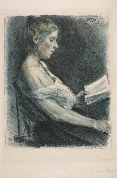 Lesendes Mädchen (Anna-Christine Mattuschka-Grisebach) von Max Liebermann