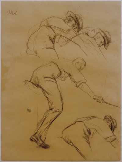 Polospieler, drei Reiter nach rechts von der Seite - Studie von Max Liebermann