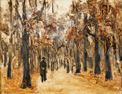 Zoologischer Garten im Herbst mit Spaziergängern von Max Liebermann