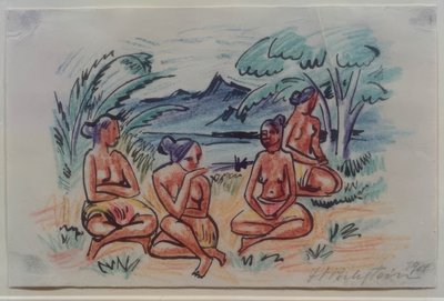 Reisebilder Italien - Südsee (Sitzende Frauen) von Max Pechstein
