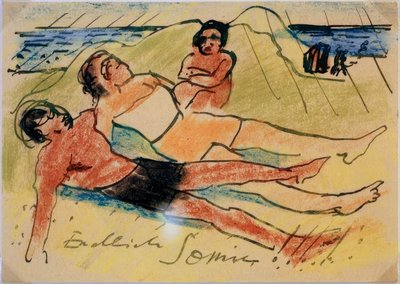 Sich Sonnende am Strand von Max Pechstein