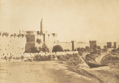 Château de David Daoud Kalessy und Mauern von Jerusalem von Maxime Du Camp